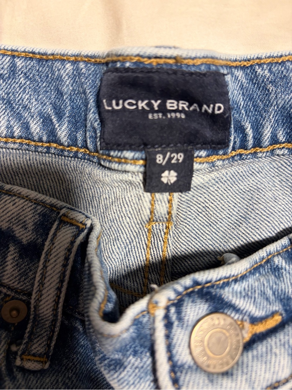 Lucky Brand women's Distressed Light Blue Denim Shorts - Picture 3 of 4